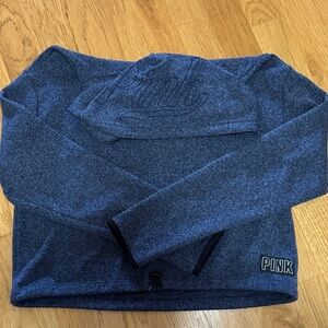 PINK Navy Blue Knit Pullover with Logo Patch